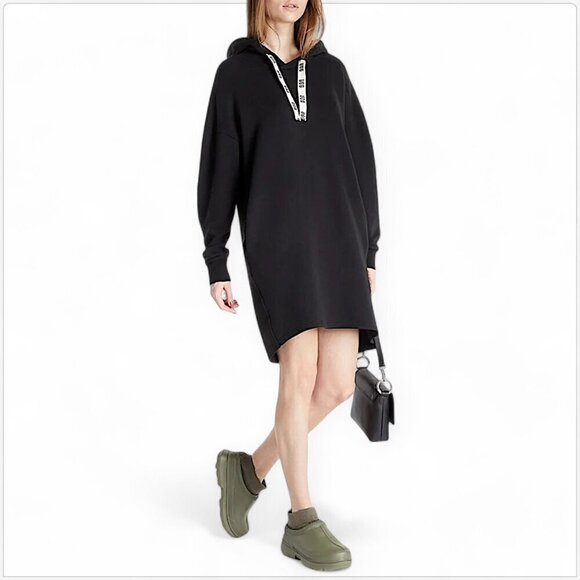 UGG Black Aderyn Hoodie Dress Sweatshirt Oversized Comfy NWT NEW S & M Available - Picture 1 of 10